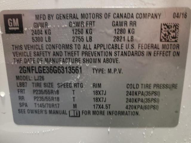 Photo 14 from auction – 2016 CHEVROLET EQUINOX LT with VIN 2GNFLGE36G6313561