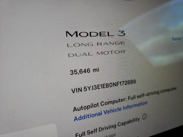 Photo 9 from auction – 2022 TESLA MODEL 3 with VIN 5YJ3E1EB0NF172889