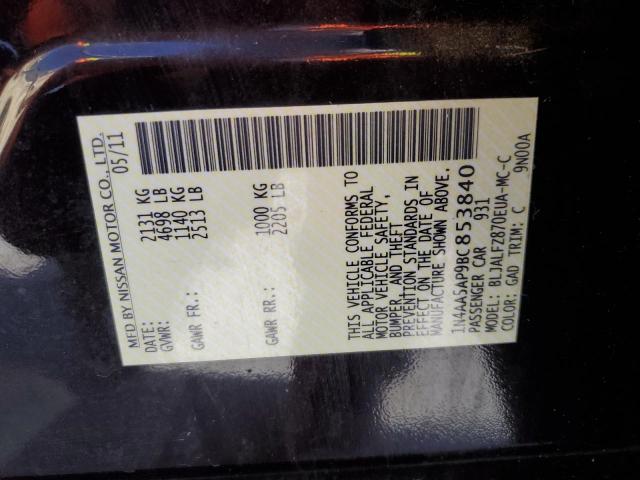 Photo 14 from auction – 2011 NISSAN MAXIMA S with VIN 1N4AA5AP9BC853840