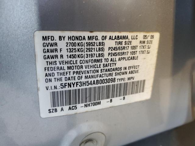 Photo 14 from auction – 2010 HONDA PILOT EXL with VIN 5FNYF3H54AB003098