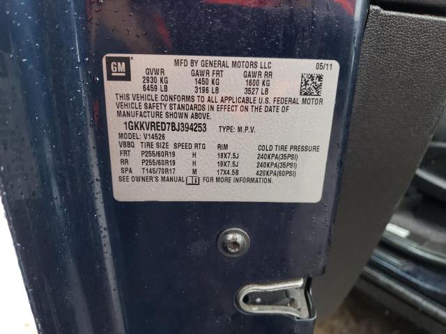 Photo 14 from auction – 2011 GMC ACADIA SLT with VIN 1GKKVRED7BJ394253