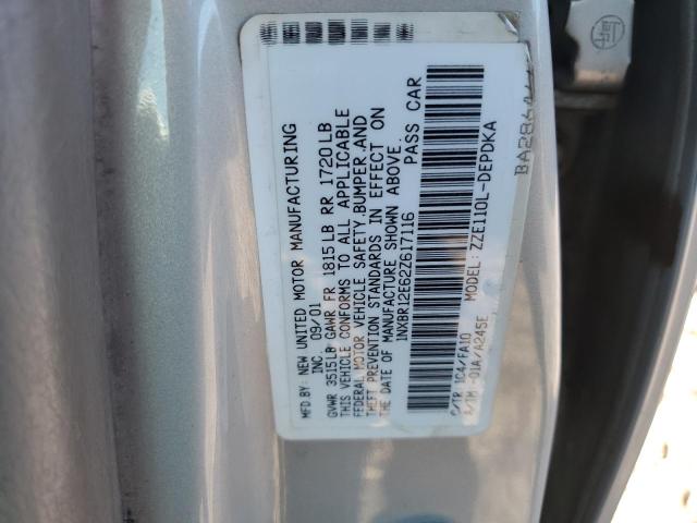 Photo 12 from auction – 2002 TOYOTA COROLLA CE with VIN 1NXBR12E62Z617116