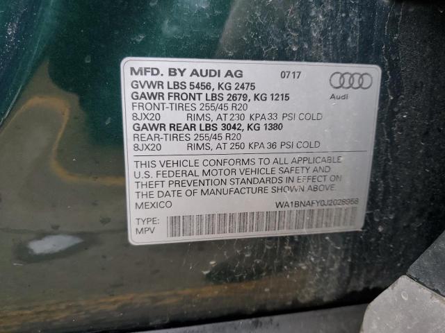 Photo 14 from auction – 2018 AUDI Q5 PREMIUM with VIN WA1BNAFY0J2028958