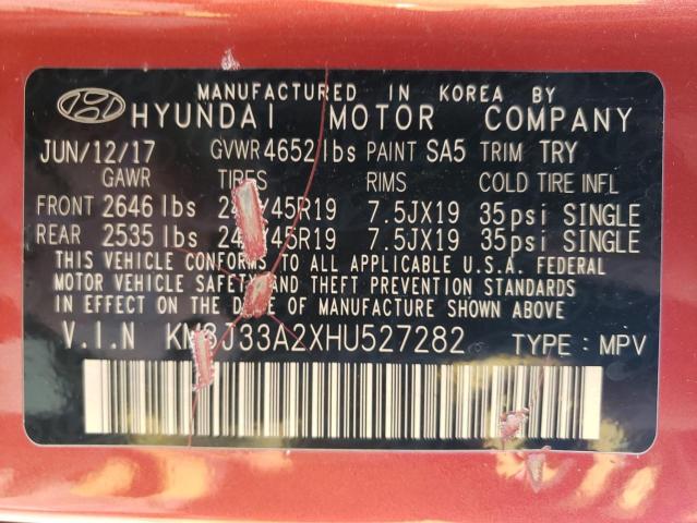 Photo 14 from auction – 2017 HYUNDAI TUCSON LIM with VIN KM8J33A2XHU527282