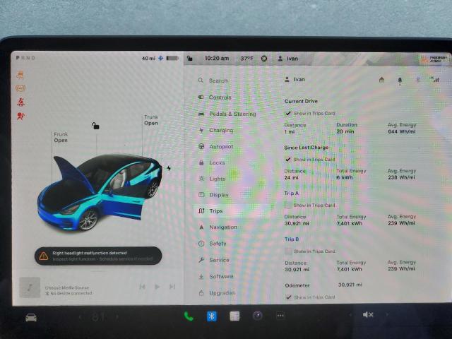 Photo 9 from auction – 2021 TESLA MODEL 3 with VIN 5YJ3E1EA7MF908698