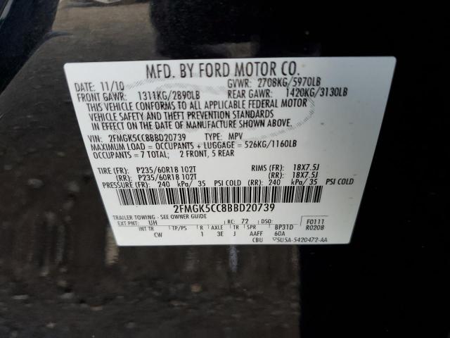 Photo 14 from auction – 2011 FORD FLEX SEL with VIN 2FMGK5CC8BBD20739