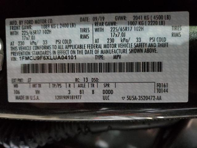 Photo 14 from auction – 2020 FORD ESCAPE S with VIN 1FMCU9F6XLUA04101