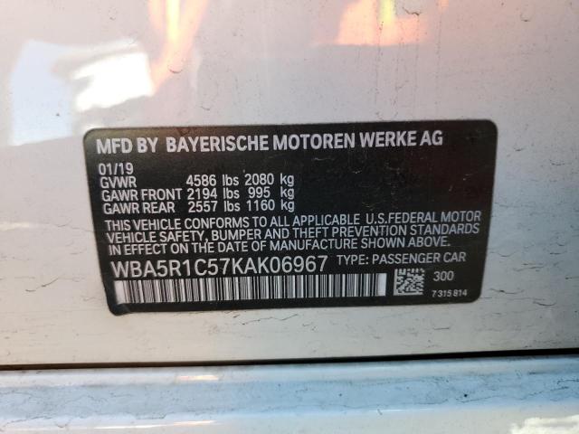 Photo 12 from auction – 2019 BMW 330I with VIN WBA5R1C57KAK06967