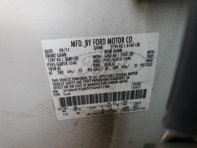 Photo 14 from auction – 2012 FORD EXPLORER X with VIN 1FMHK7D87CGA41786