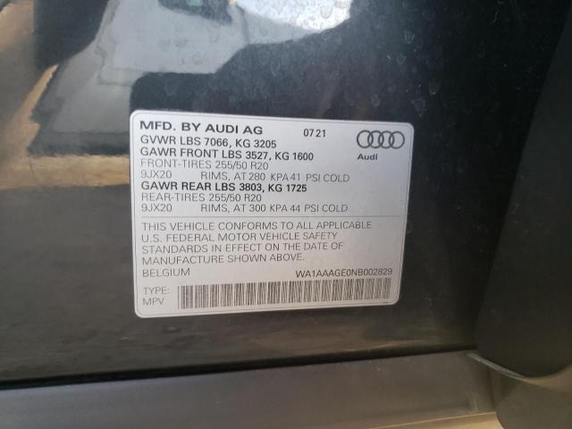 Photo 14 from auction – 2022 AUDI E-TRON PRE with VIN WA1AAAGE0NB002829