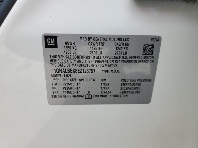 Photo 14 from auction – 2014 CHEVROLET EQUINOX LT with VIN 1GNALBEK8EZ123797