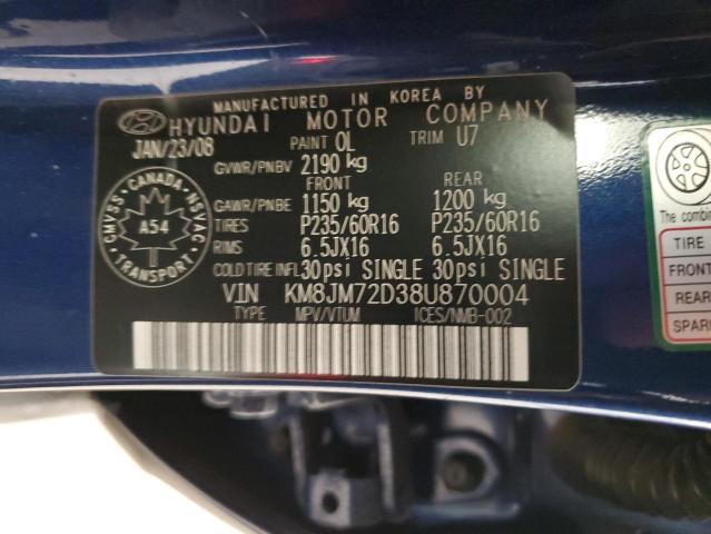 Photo 14 from auction – 2008 HYUNDAI TUCSON GL with VIN KM8JM72D38U870004