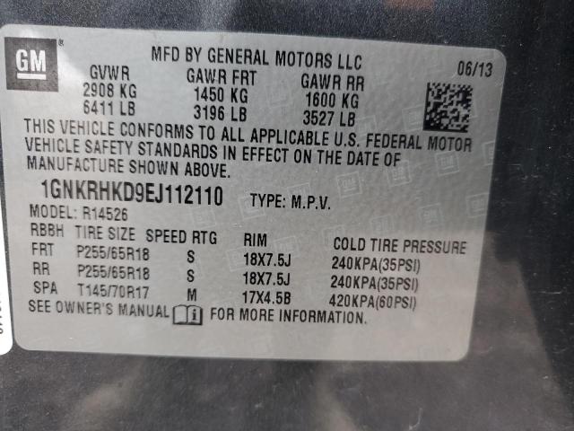 Photo 14 from auction – 2014 CHEVROLET TRAVERSE L with VIN 1GNKRHKD9EJ112110