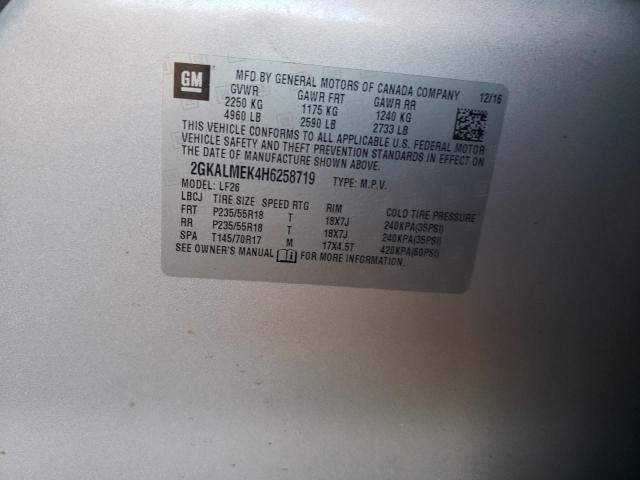 Photo 12 from auction – 2017 GMC TERRAIN SL with VIN 2GKALMEK4H6258719