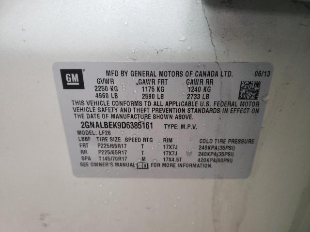 Photo 14 from auction – 2013 CHEVROLET EQUINOX LS with VIN 2GNALBEK9D6385161