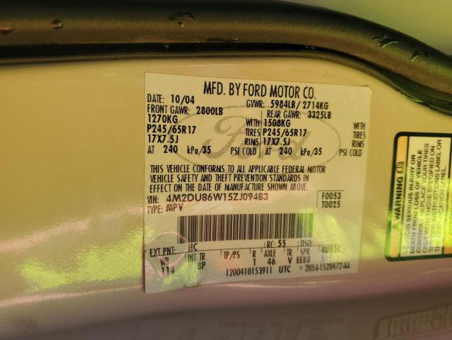 Photo 14 from auction – 2005 MERCURY MOUNTAINEE with VIN 4M2DU86W15ZJ09483