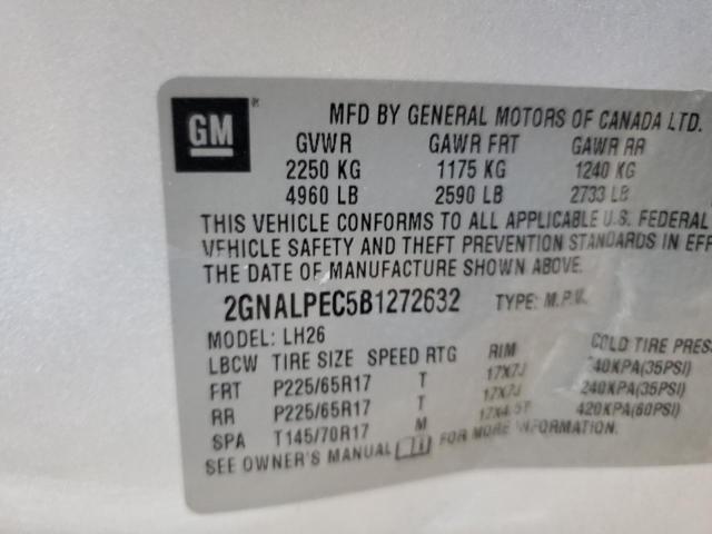 Photo 14 from auction – 2011 CHEVROLET EQUINOX LT with VIN 2GNALPEC5B1272632