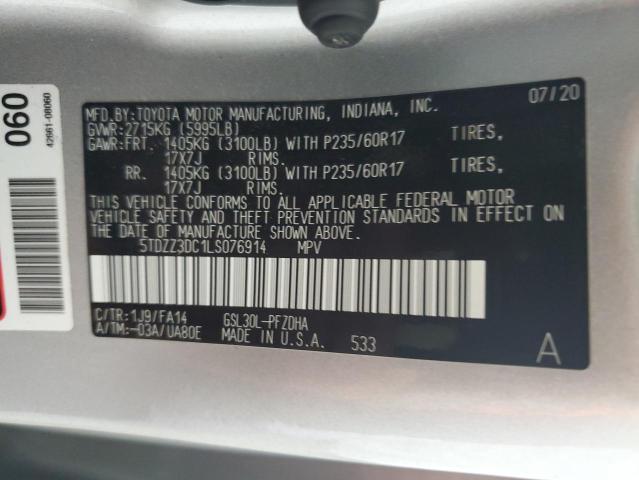 Photo 14 from auction – 2020 TOYOTA SIENNA L with VIN 5TDZZ3DC1LS076914