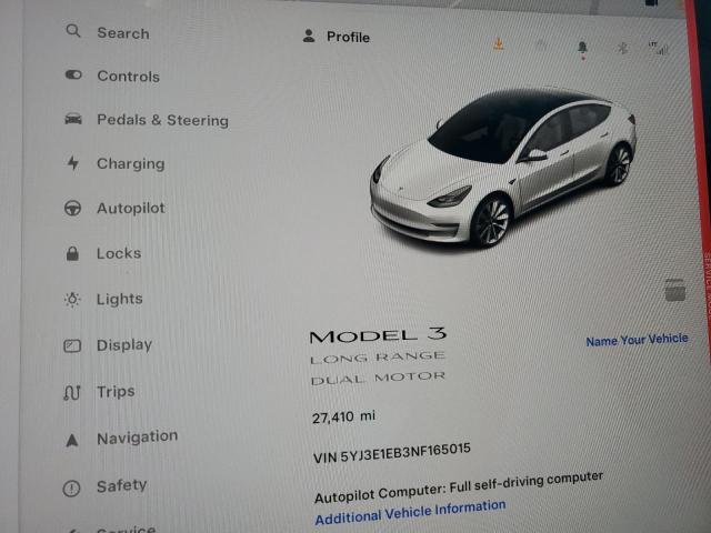 Photo 9 from auction – 2022 TESLA MODEL 3 with VIN 5YJ3E1EB3NF165015