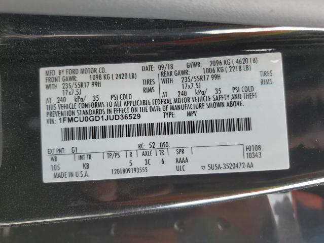 Photo 14 from auction – 2018 FORD ESCAPE SE with VIN 1FMCU0GD1JUD36529