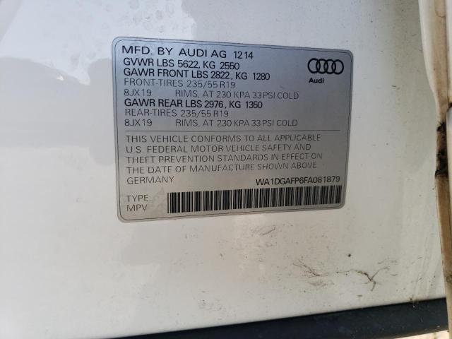 Photo 14 from auction – 2015 AUDI Q5 PREMIUM with VIN WA1DGAFP6FA081879