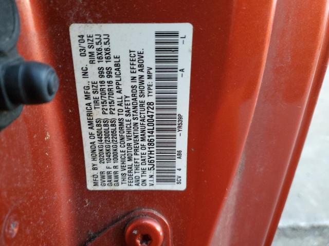 Photo 14 from auction – 2004 HONDA ELEMENT EX with VIN 5J6YH18614L004728