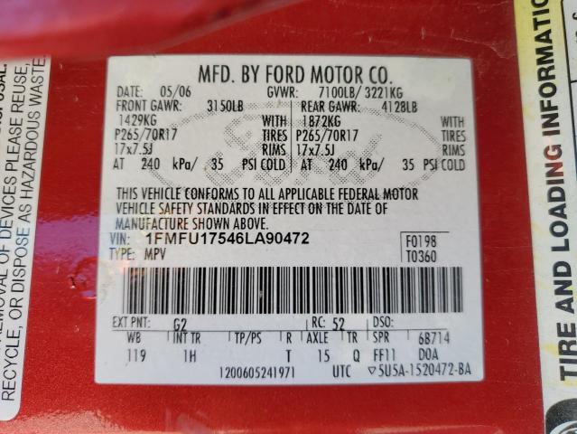 Photo 14 from auction – 2006 FORD EXPEDITION with VIN 1FMFU17546LA90472