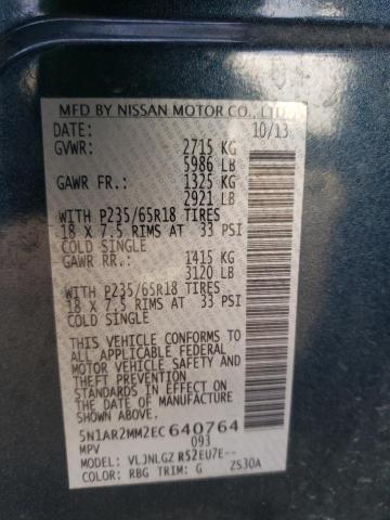 Photo 14 from auction – 2014 NISSAN PATHFINDER with VIN 5N1AR2MM2EC640764