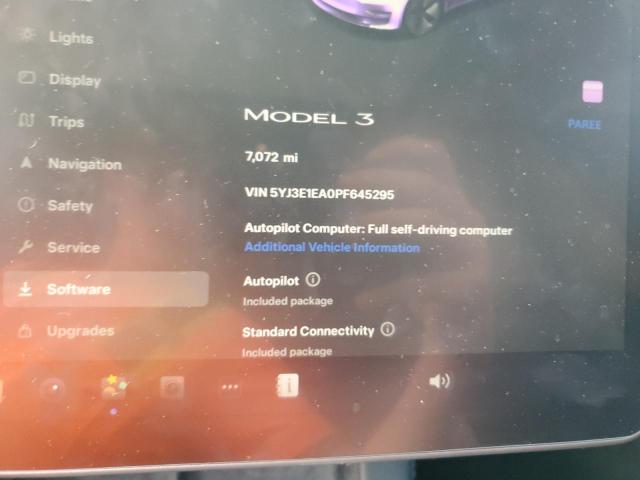 Photo 9 from auction – 2023 TESLA MODEL 3 with VIN 5YJ3E1EA0PF645295