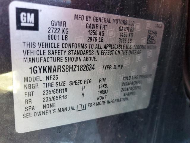 Photo 14 from auction – 2017 CADILLAC XT5 with VIN 1GYKNARS8HZ182634