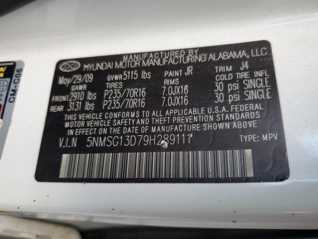 Photo 14 from auction – 2009 HYUNDAI SANTA FE G with VIN 5NMSG13D79H289111