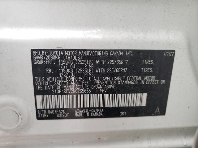 Photo 14 from auction – 2022 TOYOTA RAV4 XLE with VIN 2T3P1RFV2NC265655