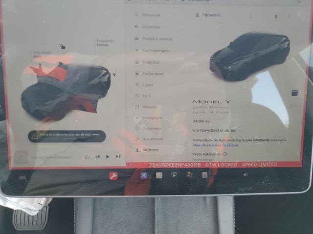 Photo 9 from auction – 2022 TESLA MODEL Y with VIN 7SAYGDEE3NF480119