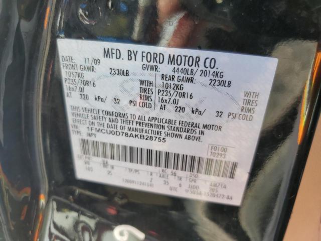 Photo 14 from auction – 2010 FORD ESCAPE XLT with VIN 1FMCU0D78AKB28755
