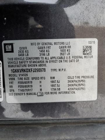 Photo 14 from auction – 2015 GMC ACADIA SLT with VIN 1GKKVRKDXFJ290978