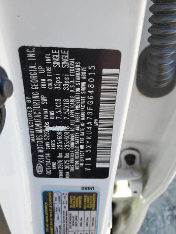 Photo 14 from auction – 2015 KIA SORENTO EX with VIN 5XYKU4A73FG648015