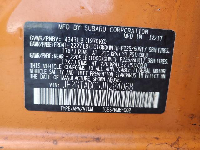 Photo 14 from auction – 2018 SUBARU CROSSTREK with VIN JF2GTABC5JH284068