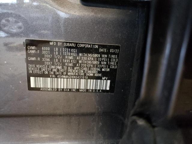 Photo 14 from auction – 2022 SUBARU ASCENT ONY with VIN 4S4WMAGD6N3431019
