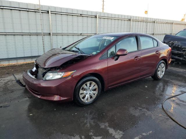 HONDA CIVIC LX 2012 with VIN 2HGFB2F50CH592925 - Photo from auction