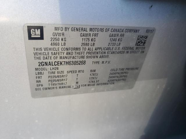 Photo 12 from auction – 2017 CHEVROLET EQUINOX LT with VIN 2GNALCEK7H6305268