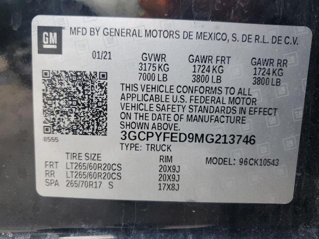 Foto 14 de la subasta – 2021 CHEVROLET SILVERADO con VIN 3GCPYFED9MG213746