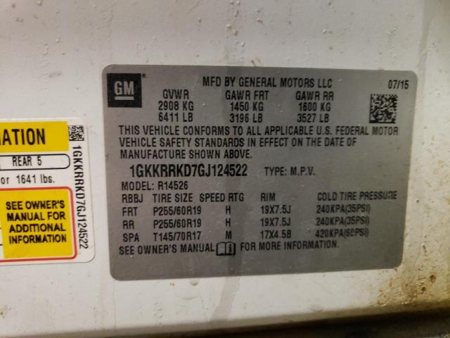 Photo 14 from auction – 2016 GMC ACADIA SLT with VIN 1GKKRRKD7GJ124522