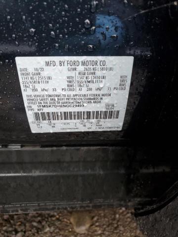 Photo 14 from auction – 2022 FORD EXPLORER X with VIN 1FMSK7DH0NGC29493