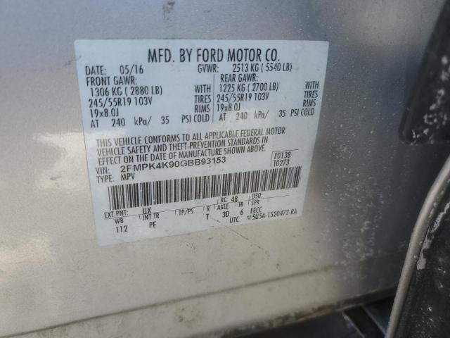 Photo 14 from auction – 2016 FORD EDGE TITAN with VIN 2FMPK4K90GBB93153