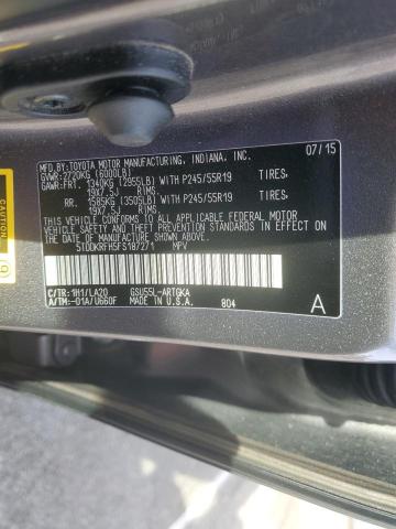 Photo 14 from auction – 2015 TOYOTA HIGHLANDER with VIN 5TDDKRFH5FS187271