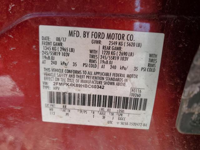 Photo 14 from auction – 2017 FORD EDGE TITAN with VIN 2FMPK4K89HBC60342