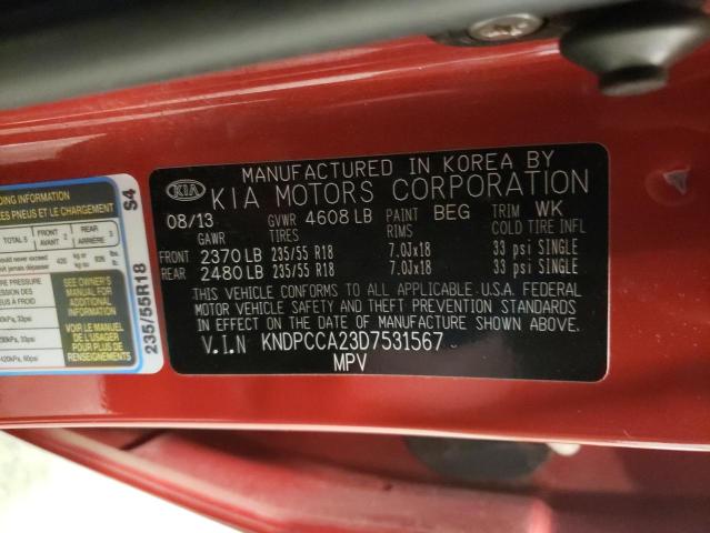 Photo 14 from auction – 2013 KIA SPORTAGE E with VIN KNDPCCA23D7531567