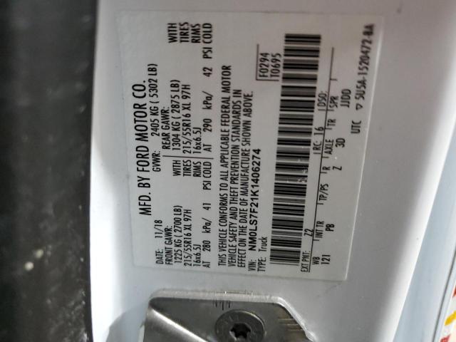 Photo 14 from auction – 2019 FORD TRANSIT CO with VIN NM0LS7F21K1406274