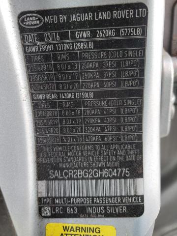 Zdjęcie 14 z aukcji – 2016 LAND ROVER DISCOVERY z VIN SALCR2BG2GH604775