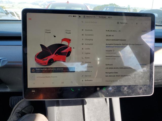 Photo 9 from auction – 2023 TESLA MODEL 3 with VIN 5YJ3E1EA8PF399483